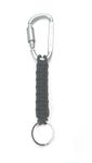 ADD GEAR Grey Locking Carabiner with Paracord Keychain Military Braided Lanyard Utility Survival Key Chain Hook for Keys for Camping Hiking Outdoor (Black)