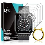 LϟK 6 Pack Screen Protector for Apple Watch 40mm Series 6 5 4 SE - HD Clear Case Friendly Bubble Free No Lifted Edges Not Wet Application Flexible TPU Soft Film - iWatch 40mm Series 6 5 4 SE - Clear