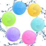 6 Pcs Reusable Water Balloons, Magnets-Free Refillable Water Balloons Quick Fill, Summer Outdoor for Adults