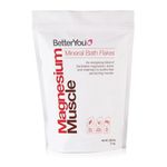 BetterYou Magnesium Muscle Mineral Bath Flakes, Natural Source Magnesium Chloride Bath Flakes to Sooth Aching Muscles, Sports Recovery Salts, Vegan & Palm-Oil Free, 1kg