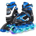 MammyGol Inline Skates for Kids Boys Girls with Light up Wheels,Flashing Beginner Roller Skates Blades Toddler and Girls Ages 8-12 Size 5 6 7 8