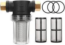 WEOSMIRA 1/2” Sediment Filter Attachment,Water Strainer Filter,Outdoor Gardening Inlet Water,Inline Filter for Sediment Stainless Steel Filter Screen,40 Mesh Screen, Plus 2 Extra 100 Mesh Screen kit