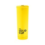 The LoudCup 20 oz Tumbler + Integrated Stadium Horn (Canary Yellow) - Reusable Water Bottle for Sports Fans - Worlds Loudest Cup for Noisy Fans on Game Day & Tailgating