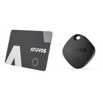 ATUVOS Smart Air Tag and Wallet Tracker Card 2 Pack, Works with Apple Find My (iOS Only, Android not Supported), Bluetooth Item Locator for Car Keys, Bags, Luggage, Suitcase, Replaceable Battery.