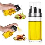 EUIOOVM 2-in-1 Oil Spray Bottle, 5.2oz/150ml Glass Oil Dispenser Bottle, Simple Olive Oil Sprayer with Pourer, Cooking Glass Oil Bottle for Kitchen Outdoor Air Fryer Salad Baking BBQ