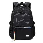 Armbq Kids School Backpack for Boys Casual Bookbags Elementary Middle School Bag, Black-v Prints, Style-b