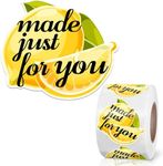 Made Just for You Lemon Stickers, 500pcs Small Business Stickers, Summer Gift Bags Packaging, Lemon Stand Stickers, Handmade Stickers, Happy Mail Stickers