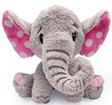 Mirada Enchanting Plush Grey Elephant Soft Toy - Adorable with Pink Polka Dots Ear -25cm