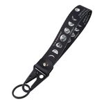 moxunmo Wrist Lanyard for Keys Cute Keychain Short Lanyard Strap for Women Men Car Keys Wallet Phone Camera, Moon Phase