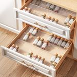 PanPanPal 8 Packs Spice Drawer Organizer, 2-Tier Acrylic Drawer Seasoning Organizer, Expandable From 11'' to 22'' Kitchen Spice Rack Organizers and Storage for Drawer (Jars not included), Clear