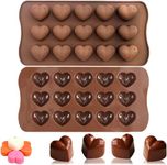 JIRFZUY 15 Cavity Heart Shape Chocolate Mold, 4-Pack Silicone Valentine's Day Heart Chocolate Mold, Heart Mold Tray, Heart Gummy and Candy Molds for Valentine's Day, Weddings, Mother's Day (Heart)