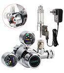 Clscea Aquarium CO2 Regulator Dual Gauge with Bubble Counter and Solenoid Valve, (Agittal Pressure gauges)