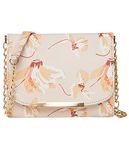 ADISA Women Girls Floral Print Sling Bag (SL5072-CRE_Cream)