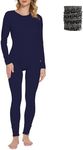 MERINNOVATION Merino Wool Base Layer Set for Women 100% Merino Wool Thermal Underwear Set Base Layer Top and Bottom Navy 250