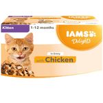 IAMS Delights Complete Wet Cat Food for Kittens Chicken in Gravy Multipack 12 x 85 g Pouches