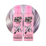 Crazy Color Metallic Ice Mauve Semi-Permanent Duo Hair Dye. Highly Pigmented Dusty Purple Conditioning & Oil Nourishing Vegan Formula | No Bleach or Ammonia | 200ml