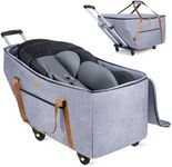 Tonyeee Infant Car Seat Travel Bag with Wheels Fits Chicco KeyFit 30,Nuna Pipa, UPPAbaby MESA,Padded Car Seat Bags for Airplane, Gate Check Bag with Side Pocket,Removable Cover for Air Travel, Grey