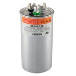 HUAREW 60+5 uF ±6% 60/5 MFD 370/450 VAC CBB65 Dual Run Start Round Capacitor for Condenser Straight Cool or Heat Pump Air Conditioner or AC Motor and Fan Starting