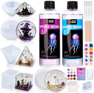 LET'S RESIN Epoxy Resin Kits and Molds Complete Set, 16oz Resin Art Kit with Silicone Molds, Pigment, Dried Flowers, Crafts for Adults, Beginners, Art Supplies for DIY Lovers, DIY Gift for Women