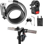 eMjollRay Electric Scooter Lock, 4 Feet Scooter Lock with 2 Keys, Scooter Lock Anti Theft Cable Lock with Mounting Bracket and Cloth Bag, Lock for Electric Scooter Road Bike Mountain Bike Scooter