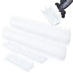 Bird Spikes 12 Pack, 17 Feet Pigeon Spikes Plastic, Animal Repellent Spikes for Cats Martens Doves Pigeon, Pigeon Repellent Spikes for Fence Balcony Windowsill Roof