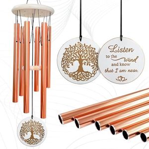 Aoedelyart Wind Chimes Outdoor Clearance Tree of Life WindChimes for Loss of Loved One,33" Memorial/Sympathy Gifts for Friend/Mother/Father,Wind Chimes for Outside Garden,Home,Yard Decor(Rose Gold)