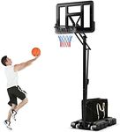 Giantex Portable Basketball Hoop Outdoor - 8-10Ft Height Adjustable Basketball Stand System for Youth Adult Kids with 44" Backboard, 2 Wheels, Fillable Base, Indoor Outdoor Basketball Goal
