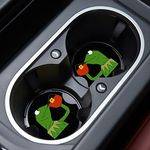 Car Cupholder Coaster Absorbent 2 Pack Cute Funny Meme Green Frog Design Rubber New Automotive Cup Holder Decal Decor Accessories for Women Men BD379