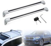 MotorFansClub Roof Racks Cross Bars Fit for BMW X3 G01 2019 2020 2021 Lockable Baggage Luggage Racks Roof Rail Bar, Silver Color