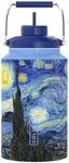 Coldest 128 oz Tumbler with Handle and Straw - 100% Spill Proof Tumbler with Straw (3 Lids) - Stainless Steel Insulated Leakproof Tumblers for Women & Men - Cup Holder Friendly - 128 oz (Starry Night)