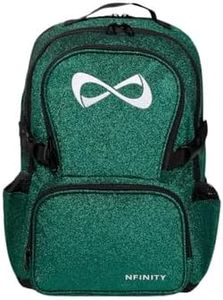 Nfinity Sparkle Backpack for Cheerleaders – Glitter Finish, Lightweight and Durable, with Ample Storage and Adjustable Straps