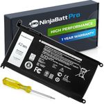 NinjaBatt Battery for Dell WDX0R YRDD6 (Except 5580) P69G FW8KR Inspiron 13-17 5000/7000 Series, 7573 7378 5567 7579 5767 5379 5579 5584 7569 5368 7368 7278 7375 5770 5482 5378 - [42Wh/11.4v]