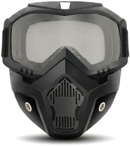 INDIGO WHALES Detachable Full Face Goggle Mask, grass cutting mowing goggles mask for dust, 2027 New Riding and Cutting, Fog HD Lens, Large Viewing Hood (Gray)