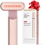 Solawave 4-in-1 Red Light Therapy Facial Wand | Anti-Aging Red Light Therapy for Face and Neck | Galvanic Microcurrent Gua Sha Facial Massager | Wrinkle Reduction | Solawave Original | Rose Gold