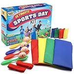 Garden Games Outdoor Play Equipment for Children Family Summer Kids Garden Toys Sports Day Kit Egg and Spoon Race Ring Toss Sack Race Bean Bag Toss Snakes and Ladders (Sports Day Kit)