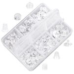 MAYCREATE® 550Pcs Earring Backs for Ear Studs, 6 Styles Silicone Rubber Earring Stopper with Box, Soft Clear Earring Clutch Backing Replacement Kits for Fish Hook Earring Studs Hoops