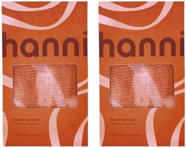 HANNI Extra-Long Shower Scarf, Japanese-Inspired Exfoliating Body Scrubber, Loofah-Like Wash Cloth for Dead Skin Removal (Pack of 2)