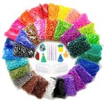 Loom Bracelet Kit for Bracelets, 15500 Rubber Bands Refill Loom Set, 34 Colors Loom Bracelet Making Kits for Girls Boys DIY Crafts Birthday Christmas Gift School Project