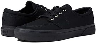 POLO RALPH LAUREN Men's Faxon Low Sneaker, Black/Black Pp, 11.5