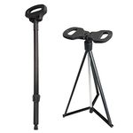 ALEVMOOM Walking Stick with Seat Folding Chair Walking Stick with Seat Portable Retractable Lightweight for Elderly Outdoor Travel