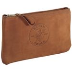 Klein Tools 5139L Zipper Bag, Top-Grain Leather Tool Pouch with Strong Zipper Close, 12-1/2-Inch, Brown