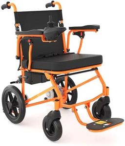 Lightweight Electric Wheelchair for Adults,Motorized Wheelchair Power Portable Wheelchair,12mi,500W Motor Airline Approved Bright Orange