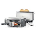 Ninja Foodi 3-in-1 Toaster, Grill and Panini Press with Flip Design, 7 Cooking Functions, 7 Toast Shades, Includes Panini Press, Bake Tray and Crumb Tray, Stainless Steel, ST202UK