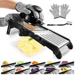 Myiosus Mandoline Food Slicer, 10 in 1 Adjustable Mandolin Slicer Professional, Kitchen Mandolines Vegetable Slicer and Julienne Cutter for Onion, Carrot, Potato, Tomato, Fruit