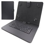 AIJAKO Keyboard Case with Micro USB for 9.6-10.1" Android Tablet, Folding Folio Cover, Plug and Play, Smooth Typing, Built-in Kickstand, Suitable for Dragon Touch K10/Notepad K10/etc.