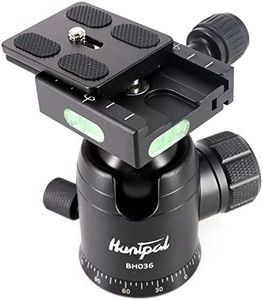 HUNTPAL 36mm Tripod Ball Head Mount for Rifle Shooting Sticks Stands Gun Rest with 1/4" Screw 3/8" Thread Mount, All Metal Ball 360° Panorama Rotation Platform with Arca Swiss Quick Release Plate