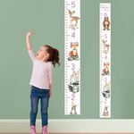 Woodland Nursery Wall Decor - Woodland Nursery Decor Girl - Growth Chart For Wall - Growth Chart For Kids - Ruler Height Chart - Baby Height Chart - Fox Raccoon Bear Bunny Deer Décor