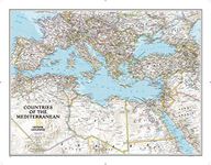 National Geographic: Countries of the Mediterranean Classic Wall Map - 30.25 x 23.5 inches - Art Quality Print