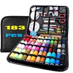 HASTHIP® 183PCS Handy Sewing Kit Bundle with with 38 XL Thread, All-in-One Portable Sewing Kit with Scissors Thread Needles Tape Measure Carrying Case and Accessories