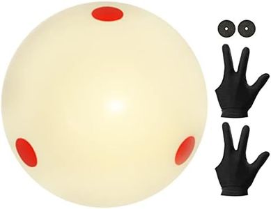 Pro-Cup Pool Cue Ball 2-1/4 Inch,Standard Pool Ball Billiard Cue Ball with 6 Red Dots,Pool Table Accessories for Billiards Game